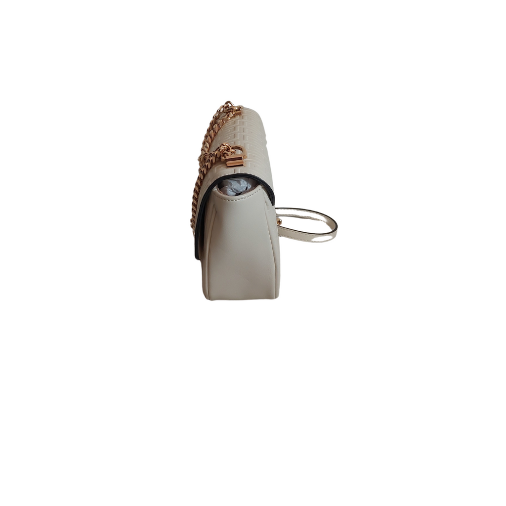 ALDO White Embossed Flap Shoulder Bag | Gently Used |