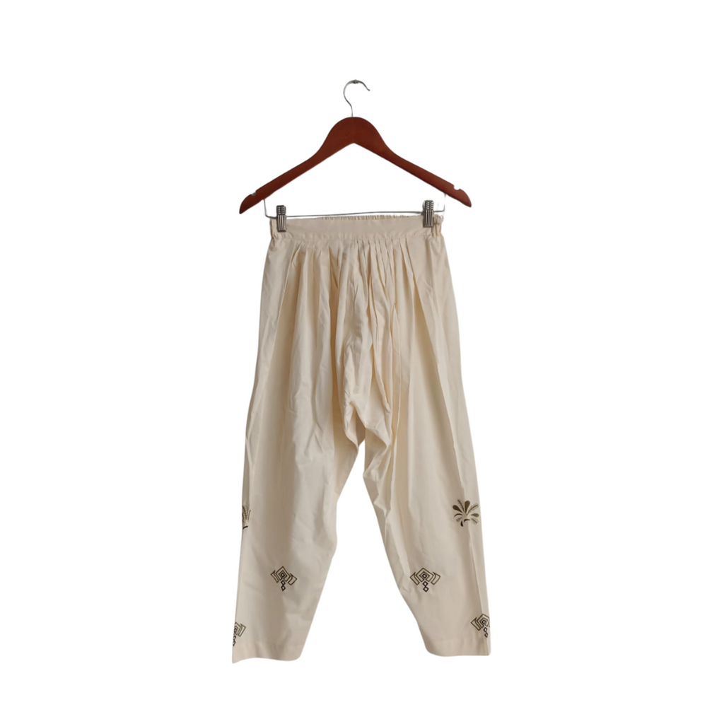 Solids Off-White Embroidered Co-ord Set | Gently Used |