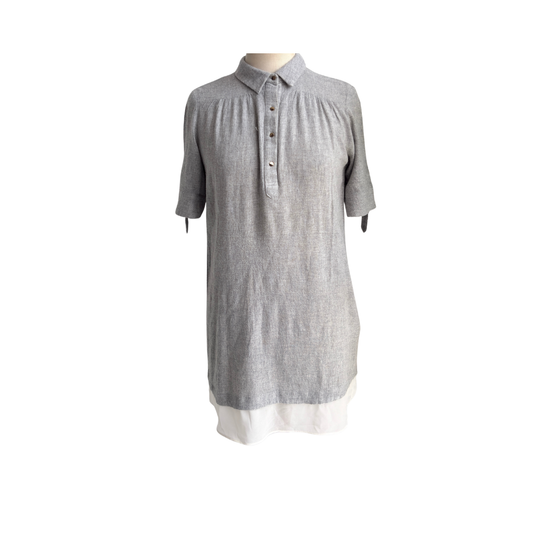 Zara Grey And White Layered Tunic | Gently Used |