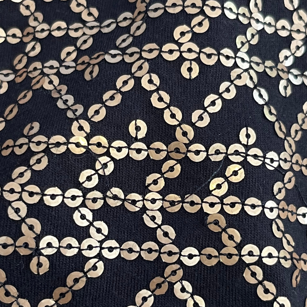 H&M Black & Gold Sequins Tunic Blouse | Gently Used |