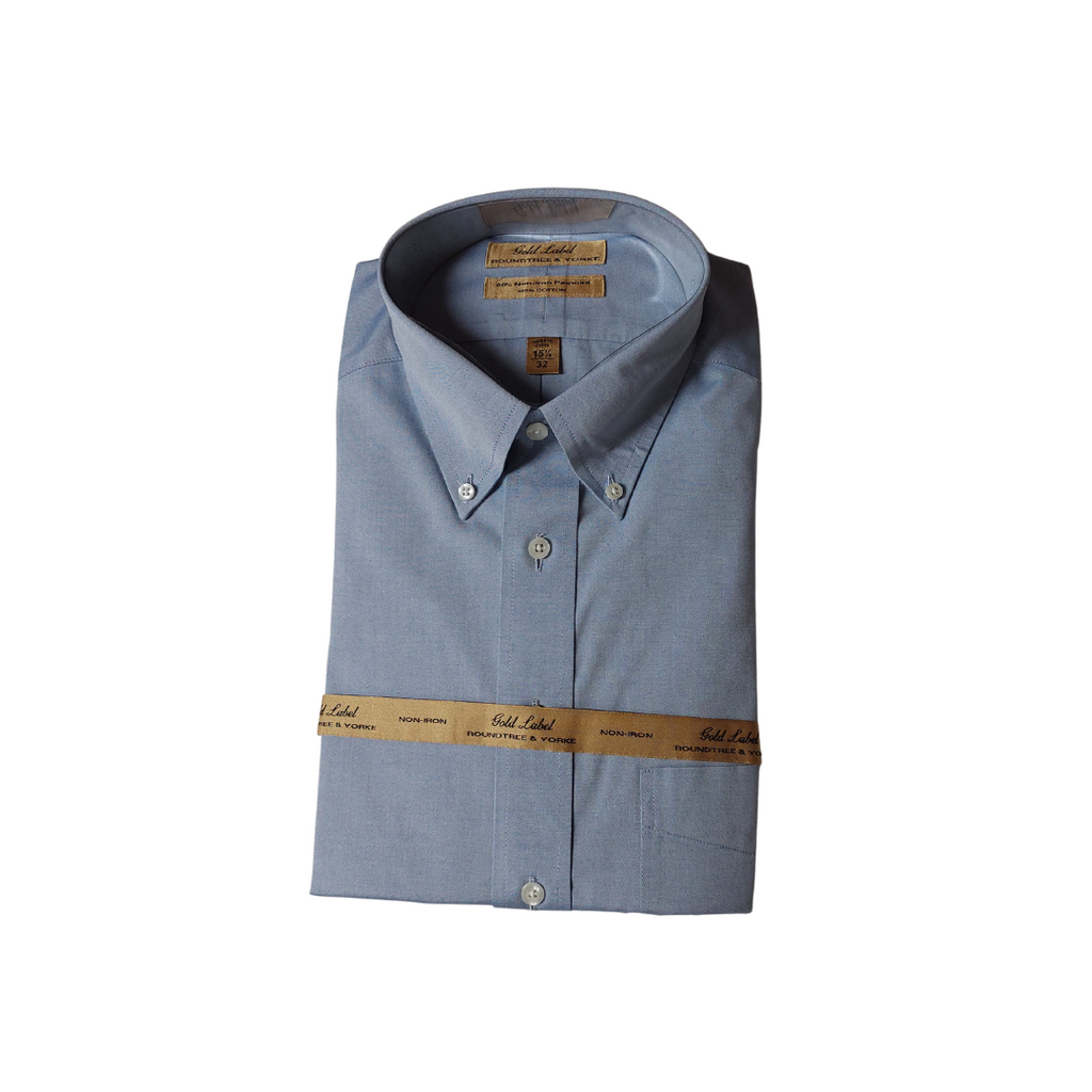 Roundtree & Yorke Blue Men's Collared Shirt | Brand New |
