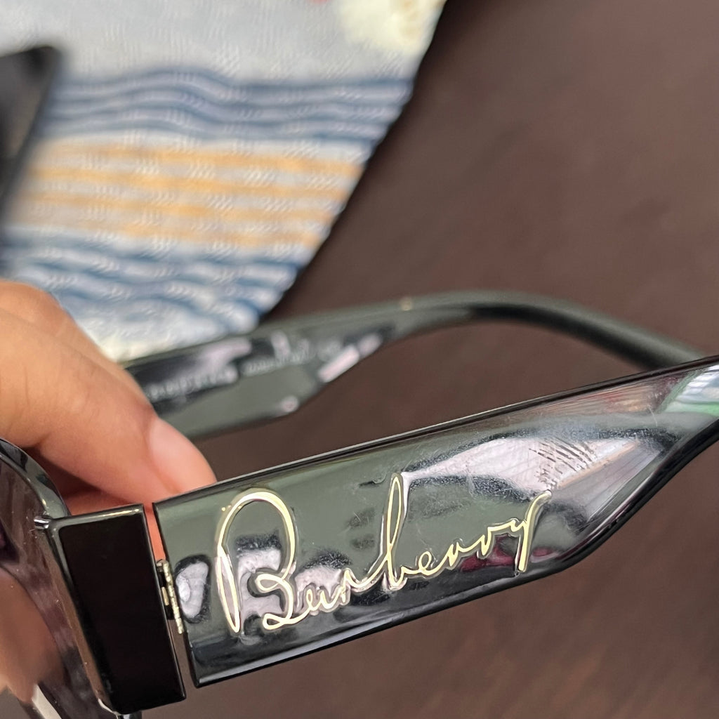 Burberry B3011 Black Metal Unisex Sunglasses | Pre Loved |