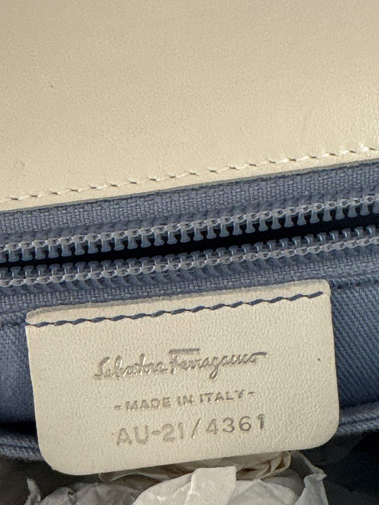 Salvatore Ferragamo White Leather Vintage Top Handle Bag | Pre Loved |