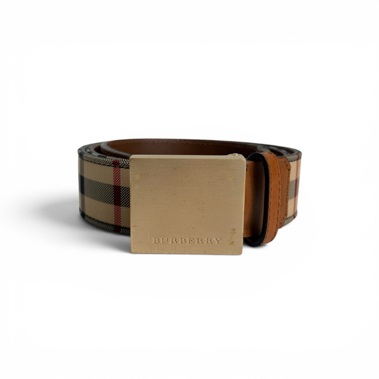 Burberry Beige Vintage Check Coated Canvas Belt | Gently Used |