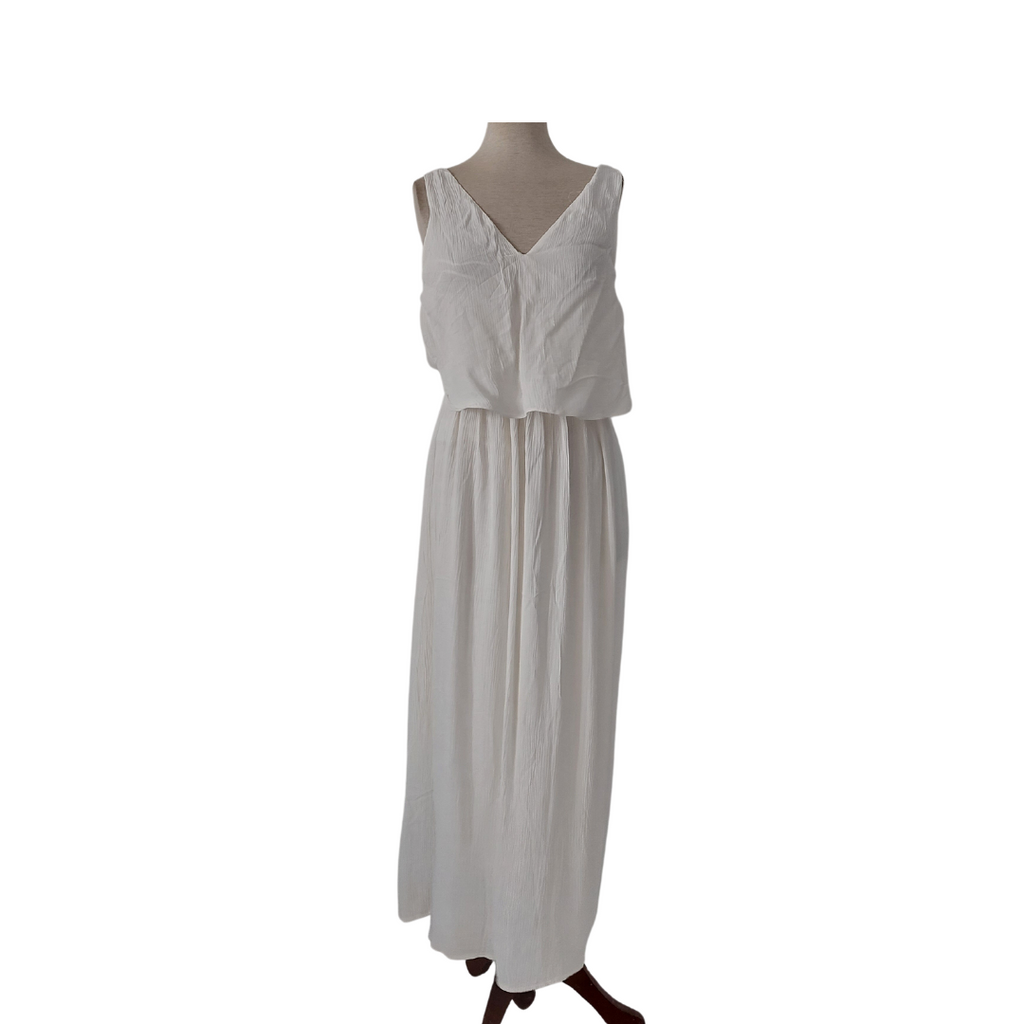 Mango White Sleeveless V-neck Midi Dress | Pre Loved |