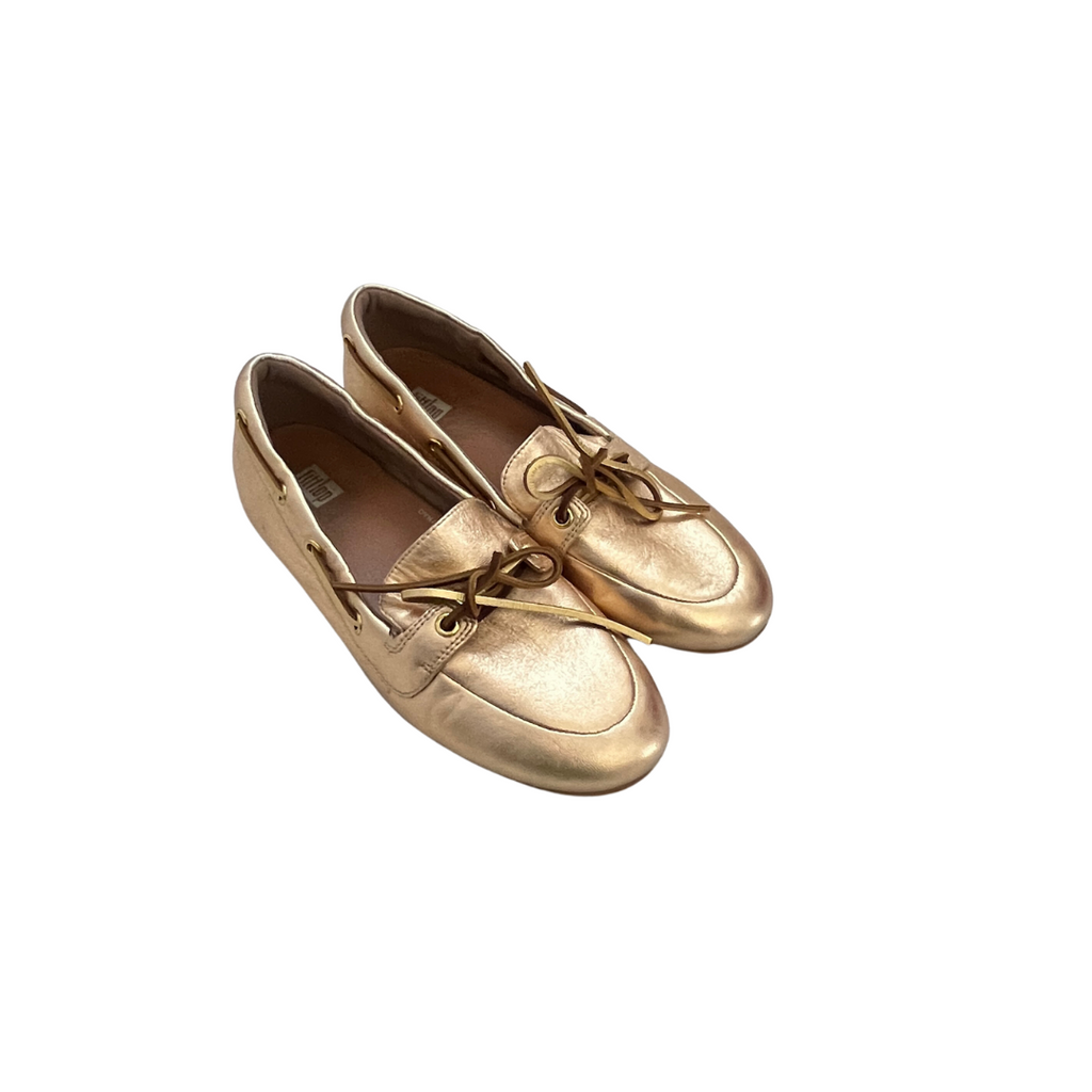Fitflop Gold Cora Lace-up Loafers | Pre Loved |