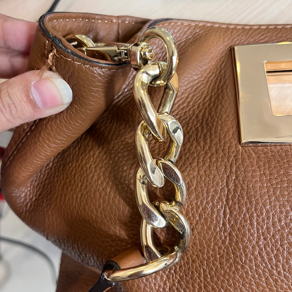 Michael Kors Berkley Luggage Brown Leather Crossbody Bag | Pre Loved |