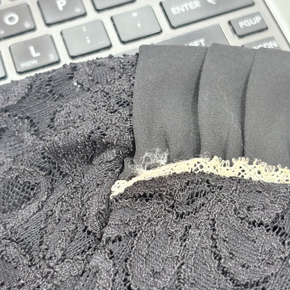 Mango Black Mock Neck Lace Top | Gently Used |