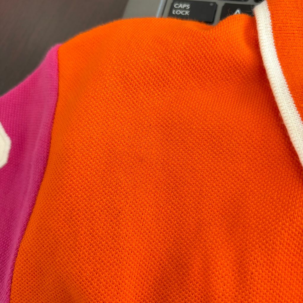 Ralph Lauren Orange & Pink Skinny Polo Shirt | Pre Loved |