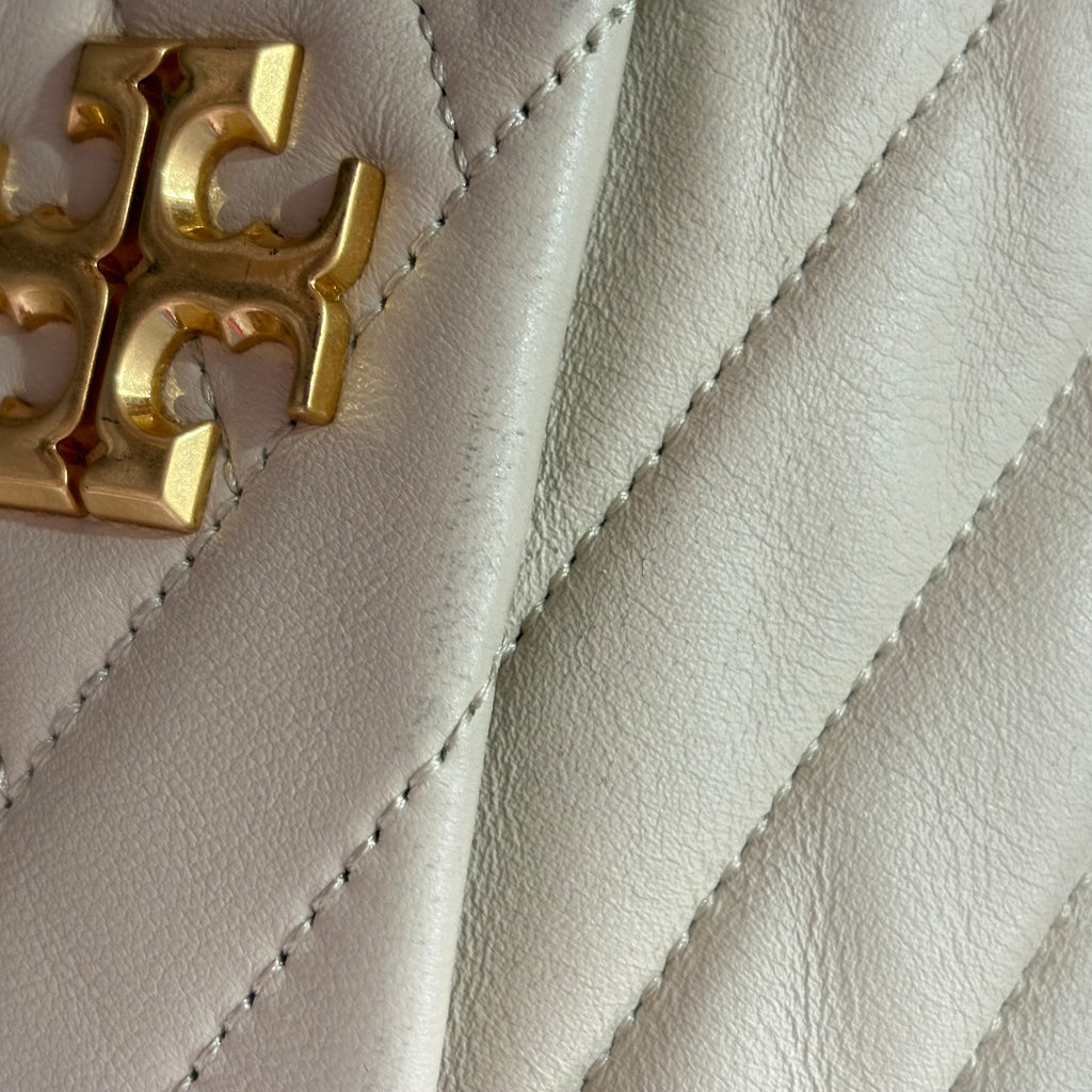 Tory Burch Cream Kira Chevron Leather Shoulder Bag | Pre Loved |