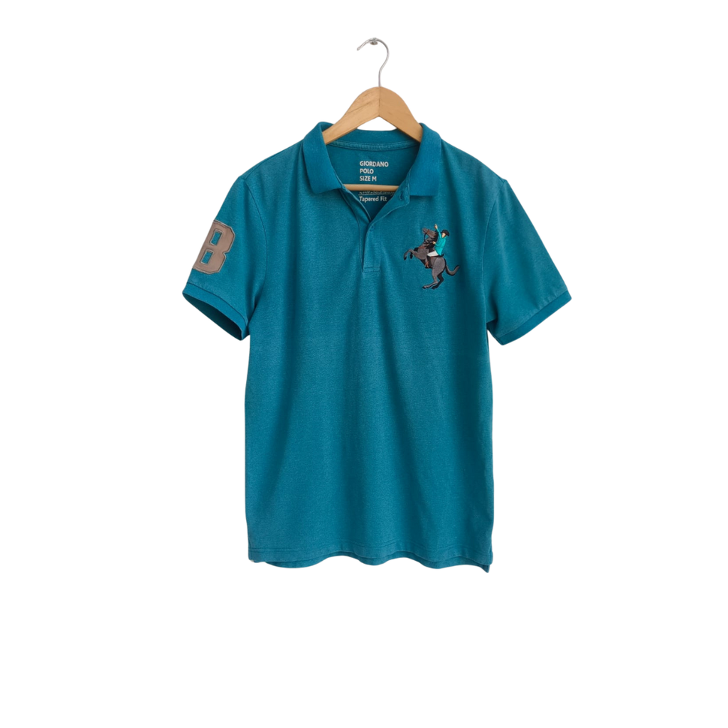 Giordano Men's Sea Green Polo Shirt | Pre Loved |