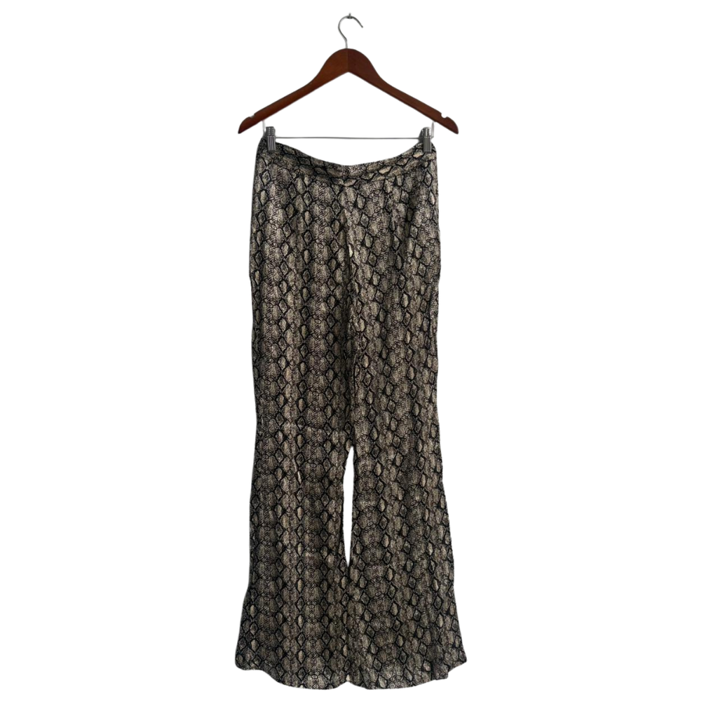 ZARA Beige & Black Snakeskin Print Satin Co-ord Set | Brand New |