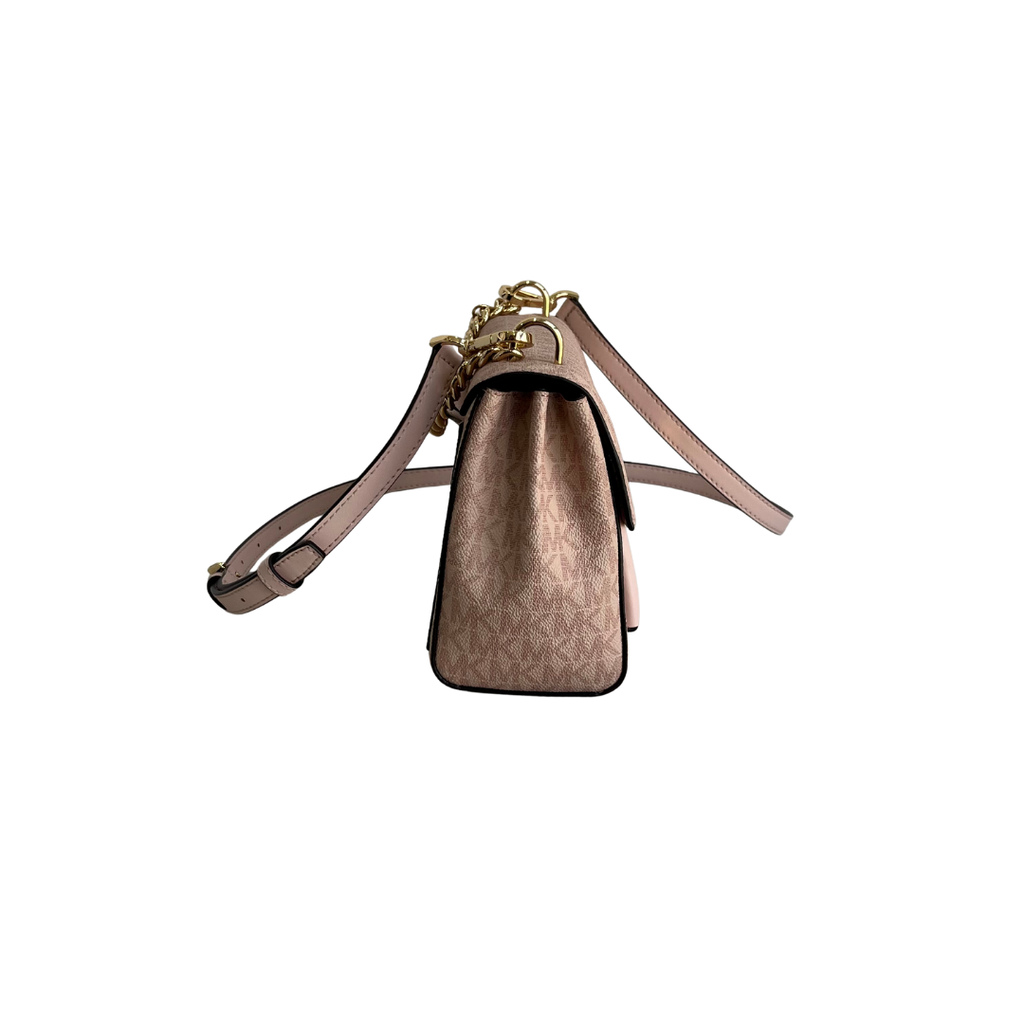 Michael Kors Ballet Pink Leatherette & Canvas Monogram Lita Crossbody Bag | Gently Used |