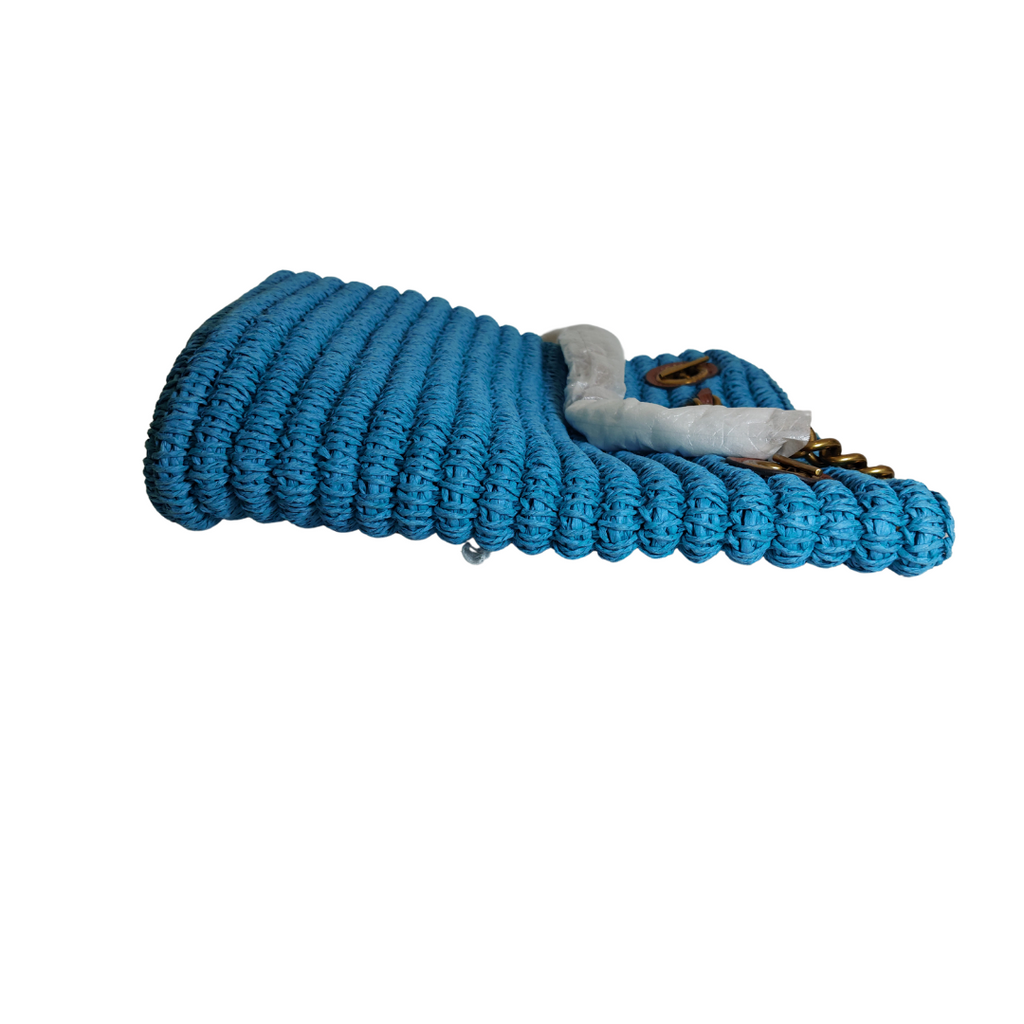 Kurt Geiger 'Chelsea' Blue Raffia Tote | Like New |