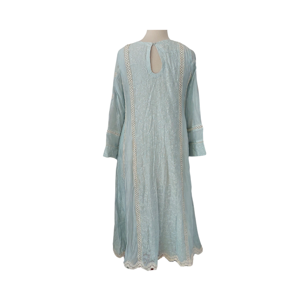 Bisma Kayani Light Blue Pearls Embellished Outfit (2 pieces) | Pre Loved |