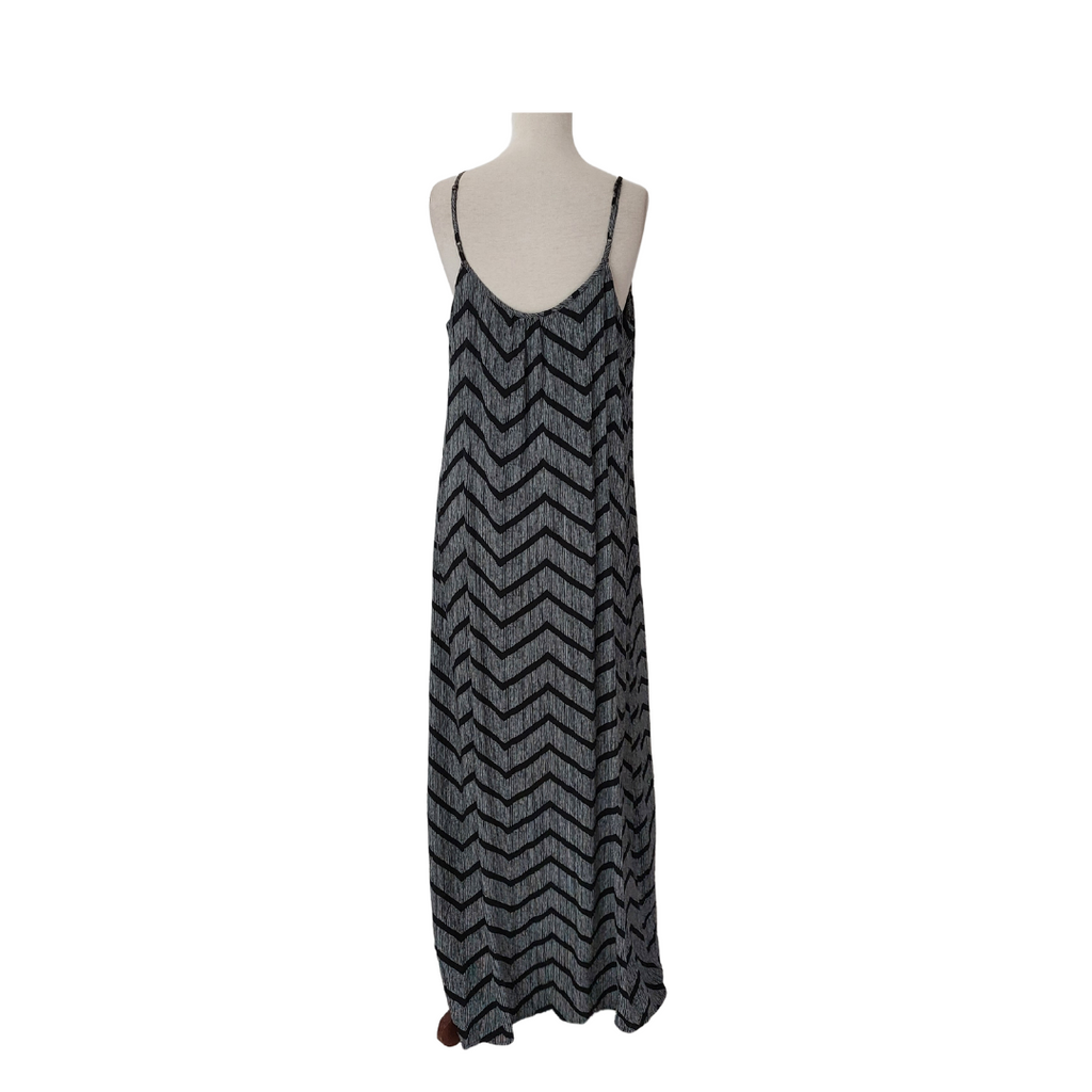 Merona Black Printed Sleeveless Maxi Dress | Like New |