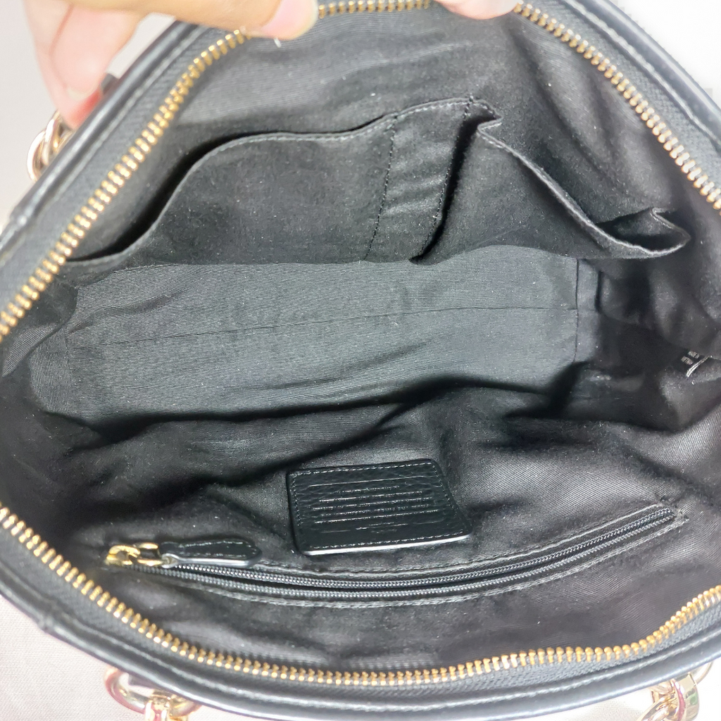 Coach Black Mini Ellis Leather Satchel Bag | Pre Loved |