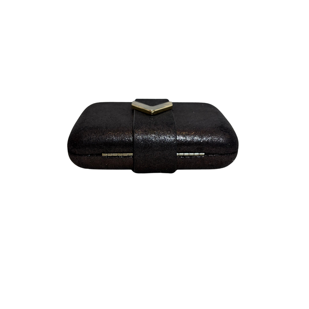 Kate Landry Black Glitter Square Clutch | Pre Loved |