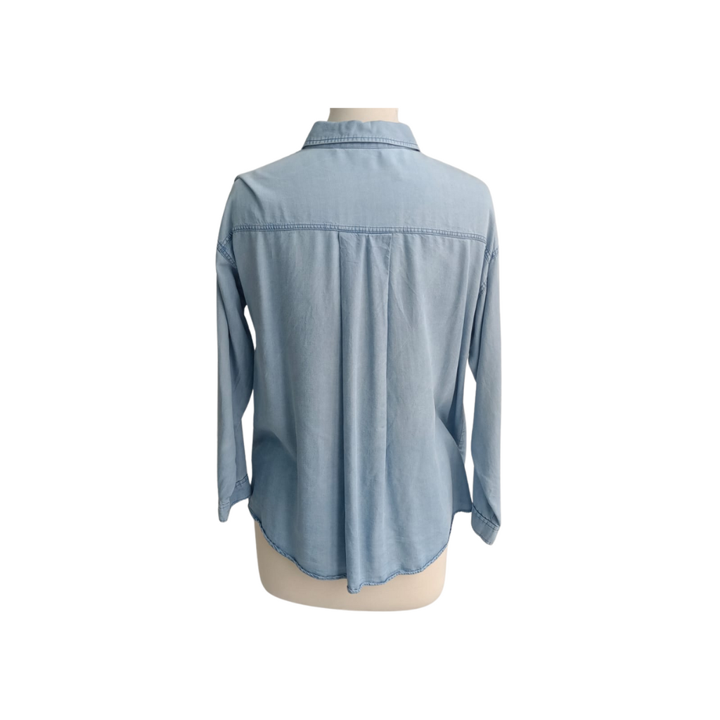 Zara Blue Denim Button Down Shirt | Pre Loved |