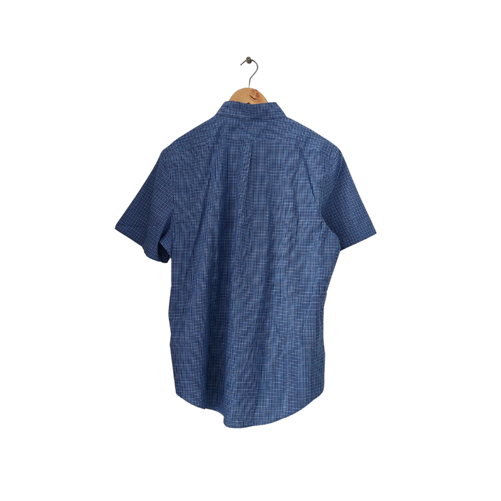 Ralph Lauren Blue and White Checked Collared Men's Shirt | Brand New |