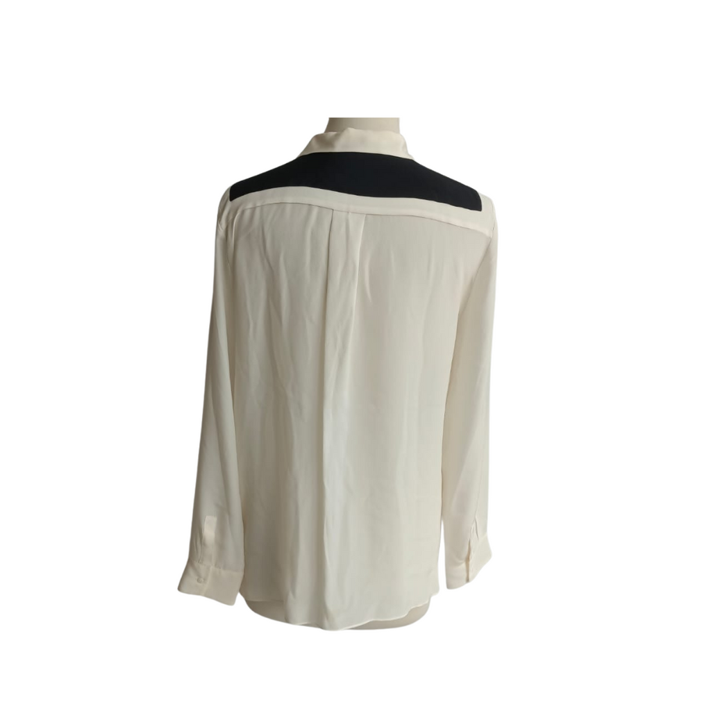 ZARA Black & White Semi-Sheer Collared Shirt | Pre Loved |