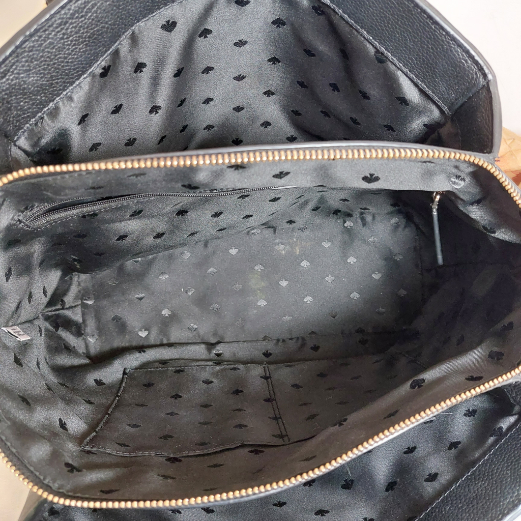 Kate Spade Black Leather Monet Large Triple Compartment Tote Bag | Pre Loved |