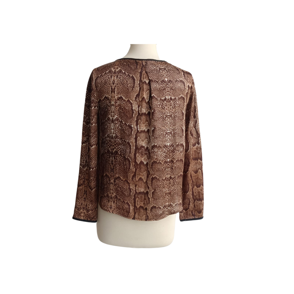 H&M Brown Printed Satin Top | Pre Loved |