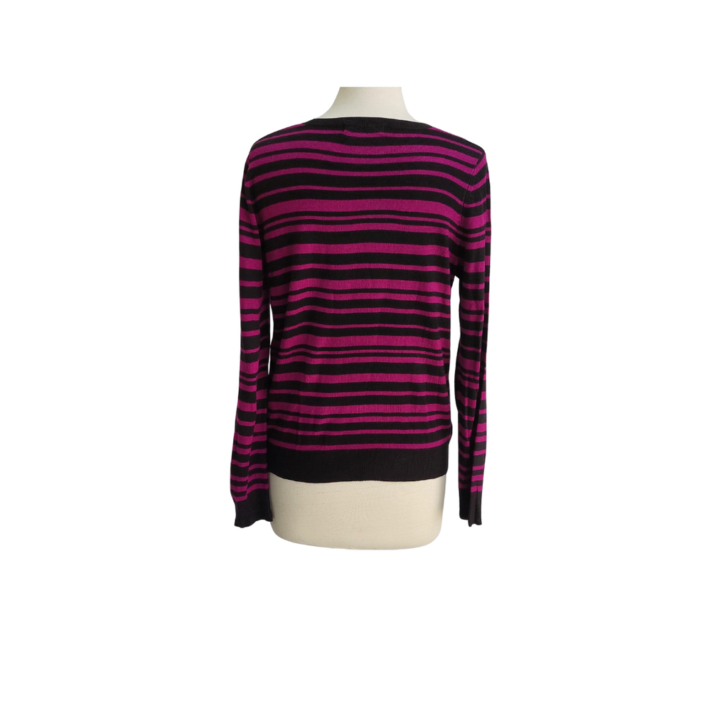 Marks & Spencer Purple & Black Striped Sweater | Gently Used |