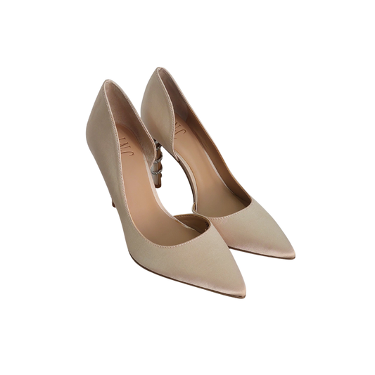 INC Champagne Satin Pointed Toe D'Orsay Pump Heels | Gently Used |