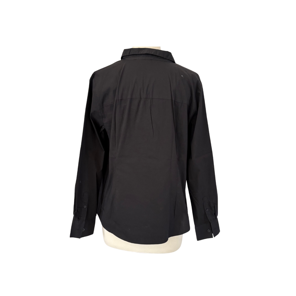 H&M Black Cotton Collared Button Down Shirt | Pre Loved |