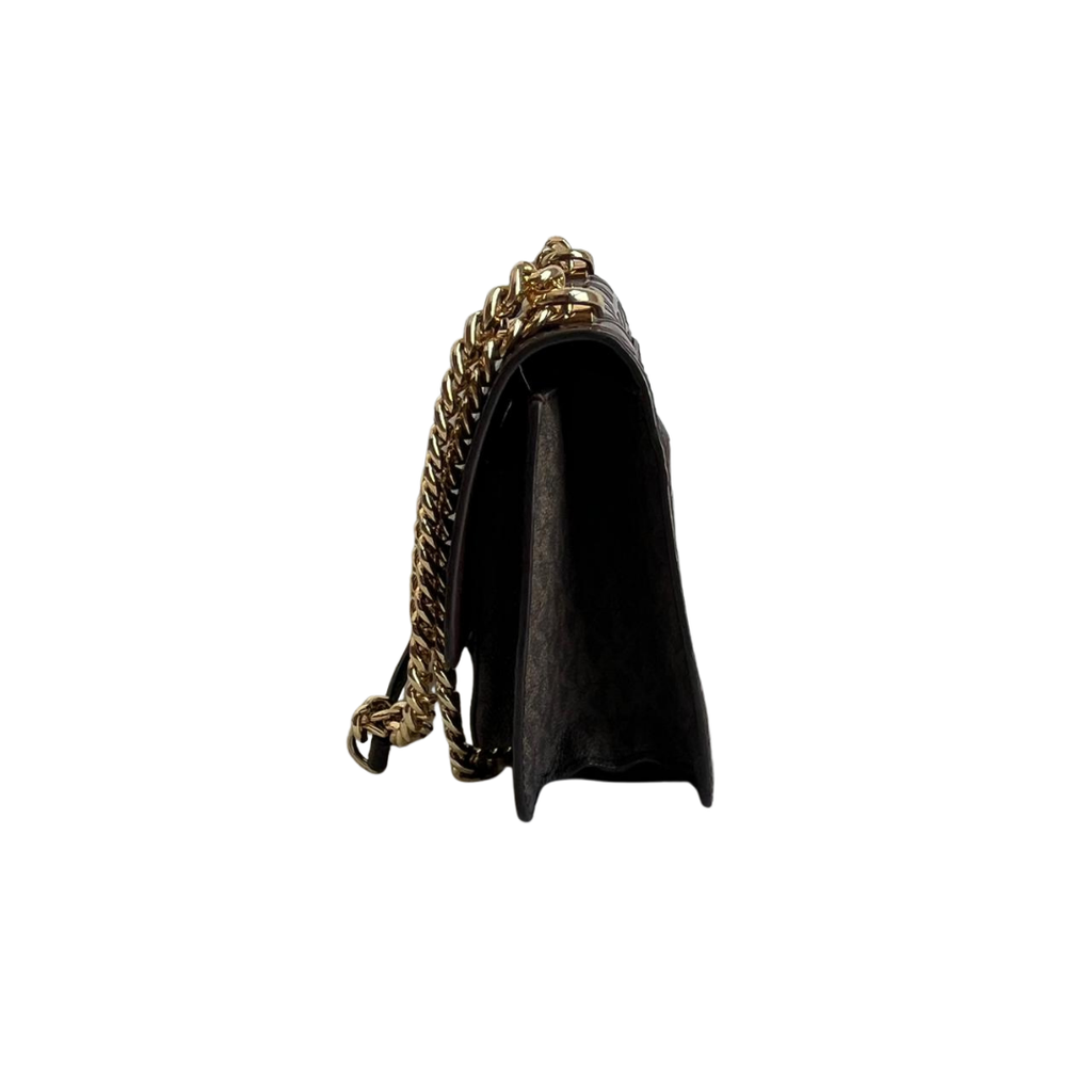 Michael Kors Merlot & Brown Monogram Heather Shoulder Bag | Pre Loved |