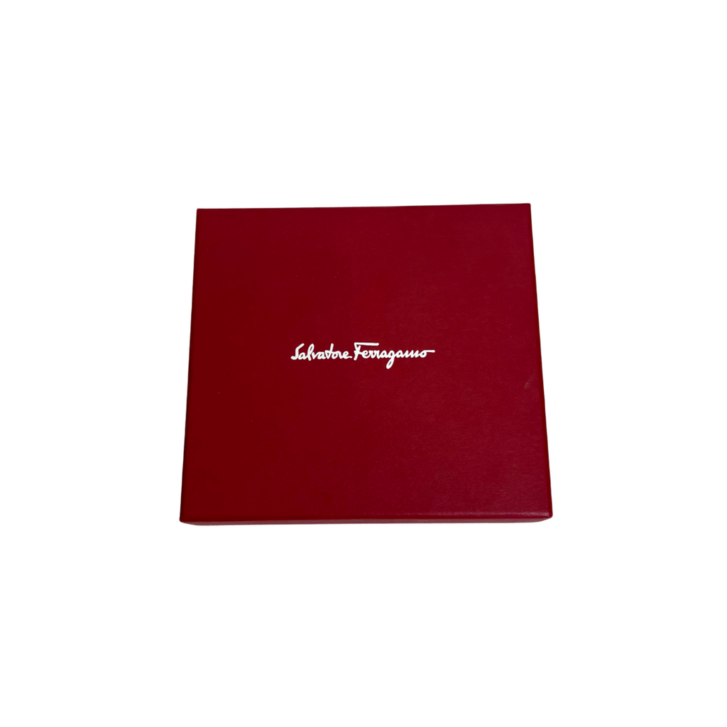Ferragamo Men's Black Leather Logo Print Gancini Bi-fold Wallet | Like New |