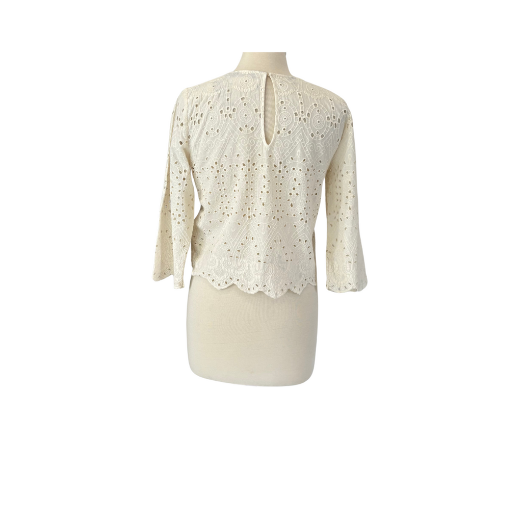 Zara Cream Cut Work Top | Pre Loved |
