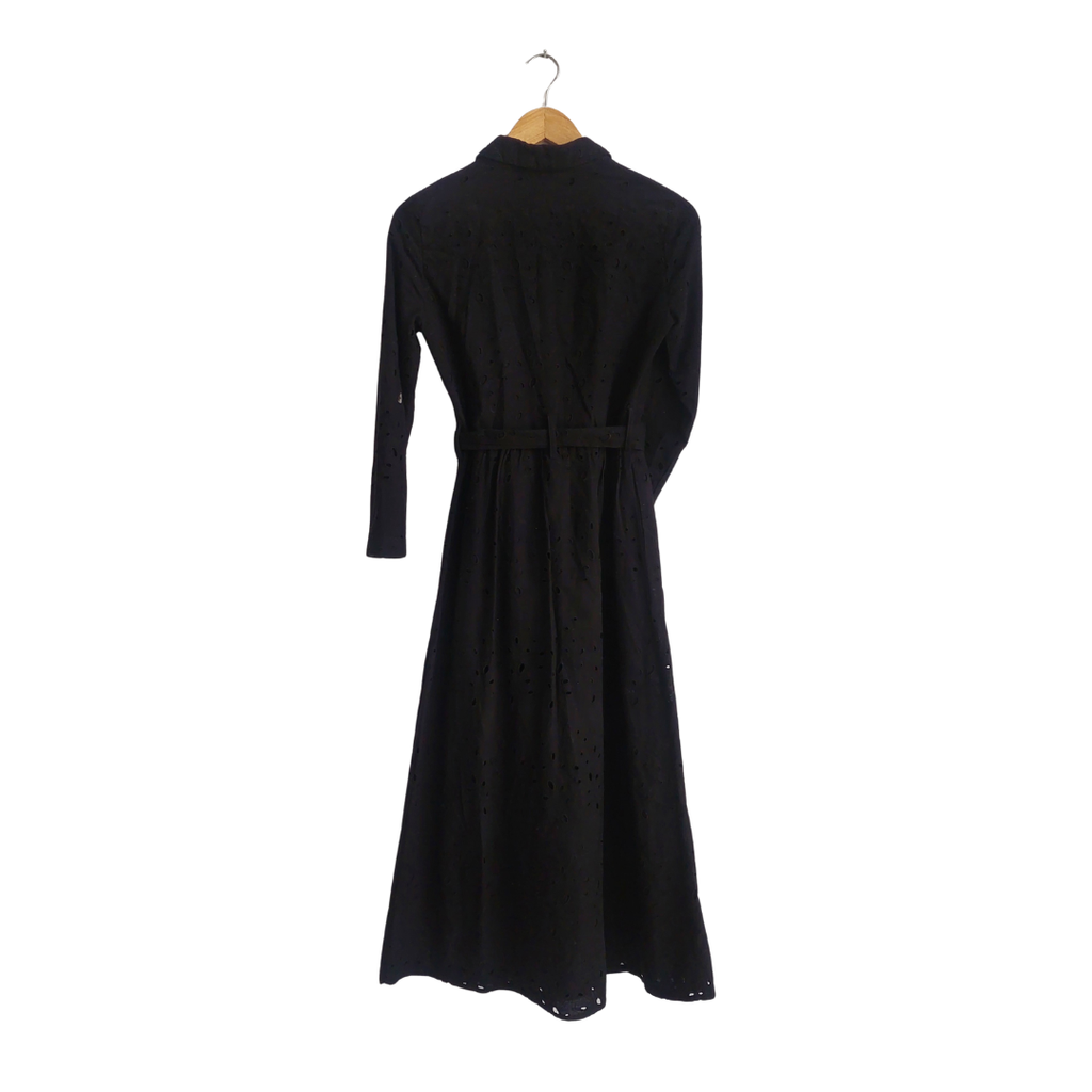 Zara Black Cutwork Midi Dress | Gently Used |
