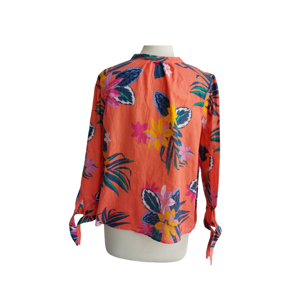 Old Navy Orange Floral Printed Long Top | Like New |
