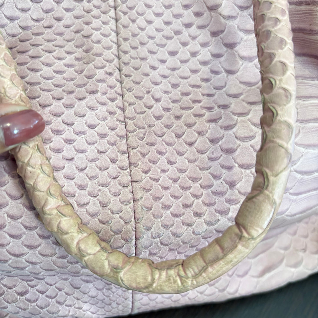 Furla Blush Pink Leather Croc-Embossed Carmen Tote | Pre Loved |