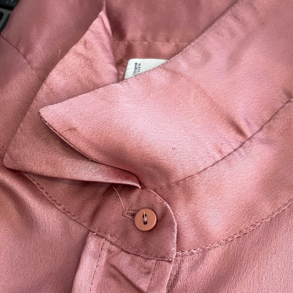Mango Pink Satin Collared Top | Pre Loved |