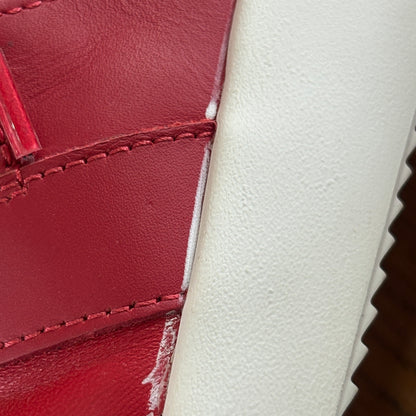 Giuseppe Zanotti Red Leather & Mesh Megatron Lace Up Trainers Sneakers | Like New |