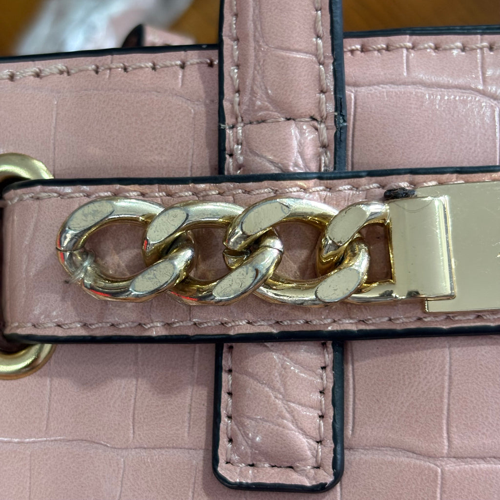 Aldo Pink Posa Croc Textured Satchel Bag | Gently Used |