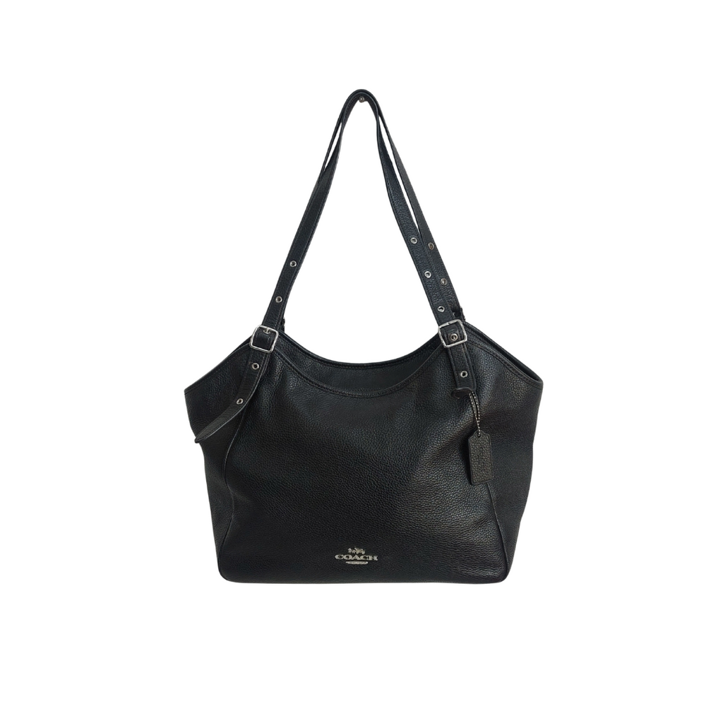 Coach Black Pebbled Leather “Meadow” Shoulder Bag | Pre Loved |