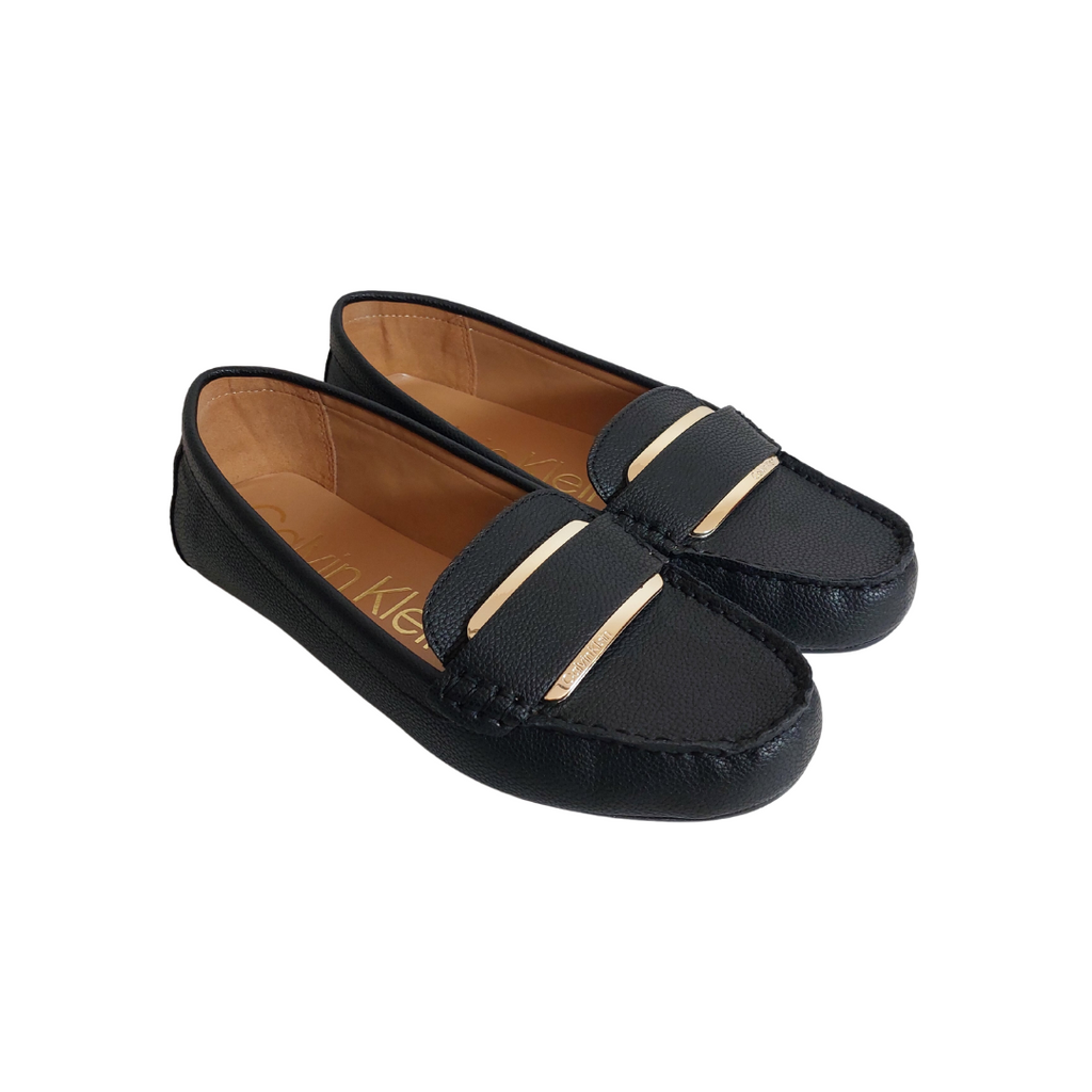 Calvin Klein Black Leatherette KCLEONIE Loafers | Brand New |