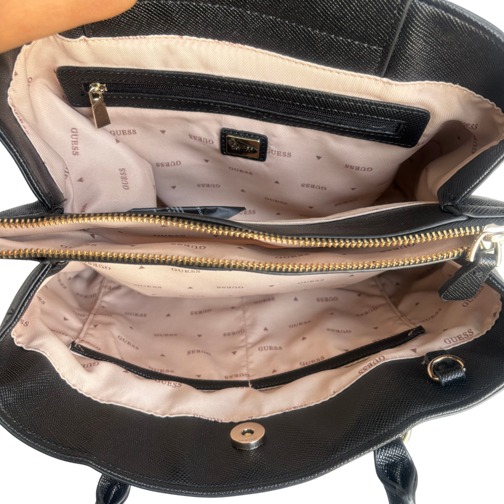 Guess Black Noelle Girlfriend Satchel Bag | Gently Used |