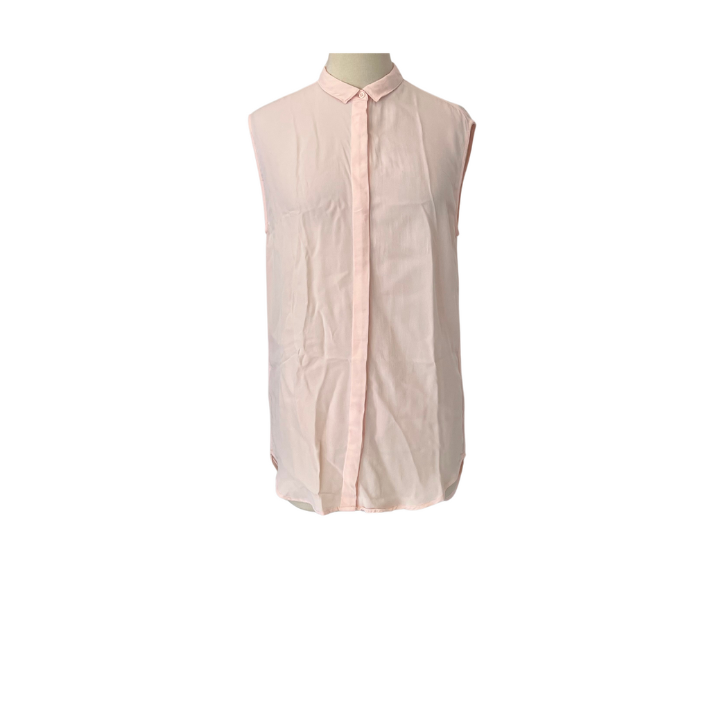 Forever 21 Baby Pink Sleeveless Button Down Top | Gently Used |