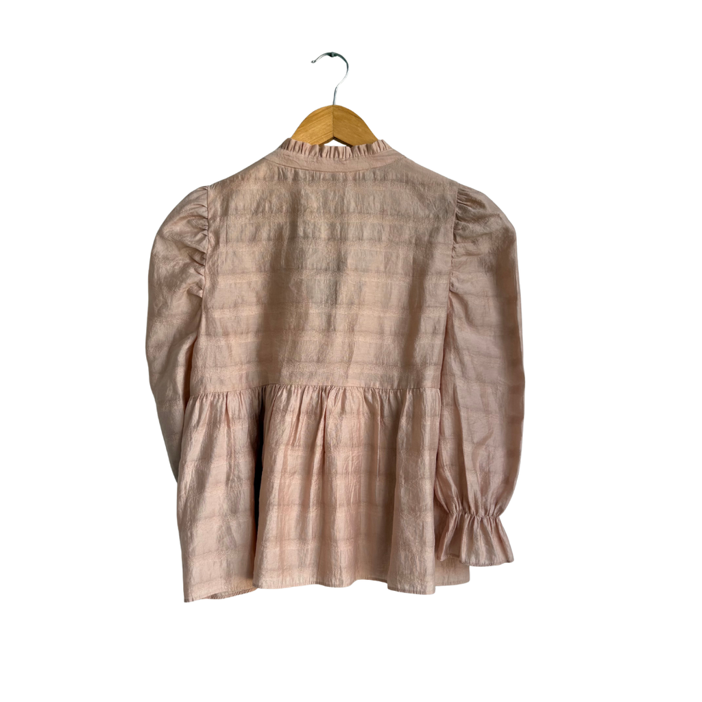 Zara Light Peach Neck Tie Top | Pre Loved |