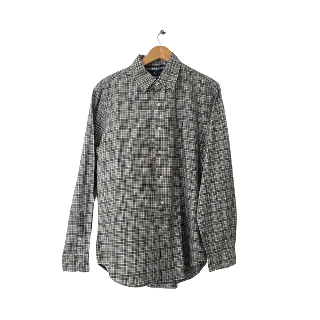 Ralph Lauren Grey Checked Men's Collared Shirt | Gently Used |