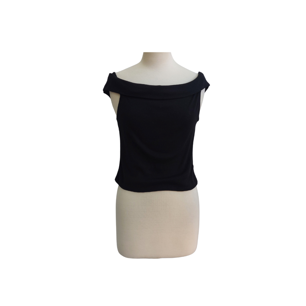 H&M Black Off Shoulder Crop Top | Brand New |