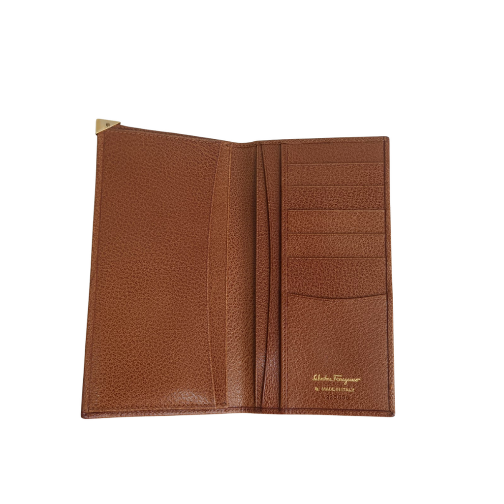Salvatore Ferragamo Men's Tan Leather Long Wallet | Like New |