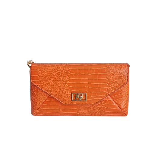 Dune London Orange Elissia Synthetic Patent Evening Bag | Gently Used |