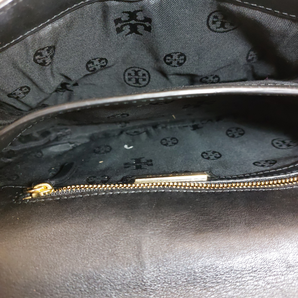 Tory Burch Black Leather 'ISABELLA' Clutch | Pre Loved |