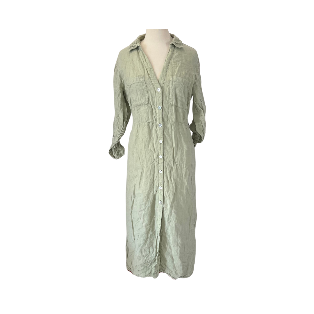 Zara Sage Green Button Down Dress Pre Loved Secret Stash